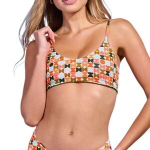 Maaji Multistripe Lanai Sporty Bralette Bikini Top Nwot
